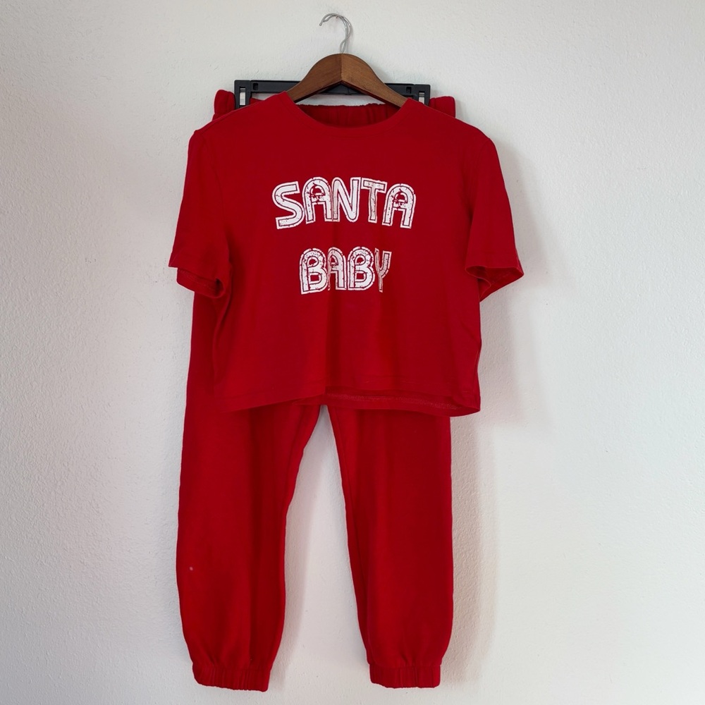 Red 'Santa Baby' Pajama Set